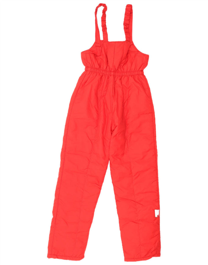 vintage Femme Combinaison de ski sans manches UK 12 Rouge Moyen
