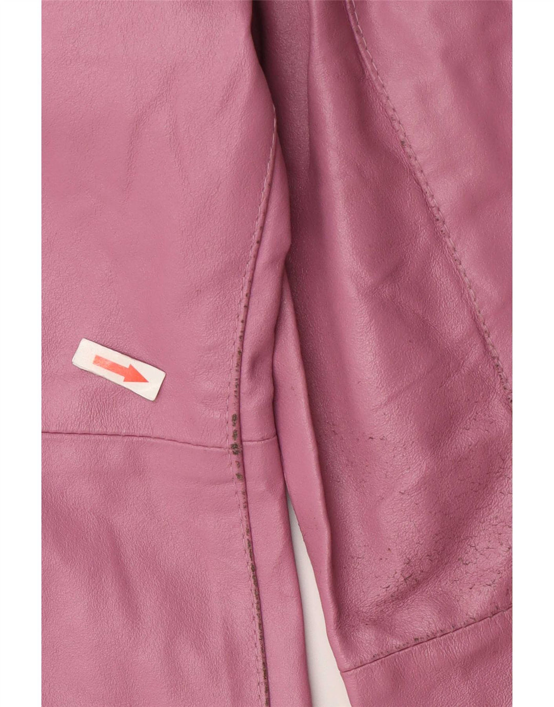 manteau en cuir femme vintage UK 12 Rose Moyen