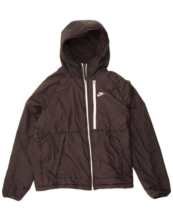 Nike Veste coupe-vent à capuche Therma-Fit pour femme UK 14 Noir moyen
