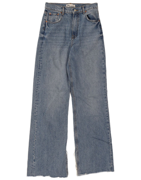 Zara Jean large pour femme EU 38 Small W28 L33 Bleu Coton