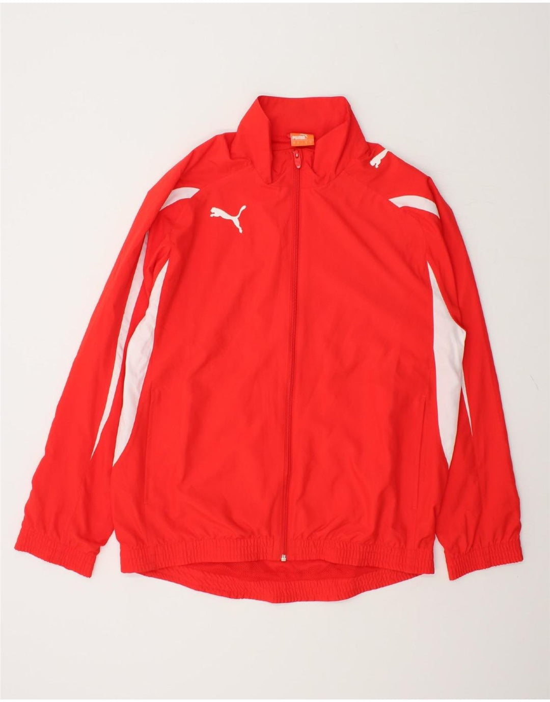 PUMA Mens Graphic Tracksuit Top Jacket Small Red Colourblock Polyester Vintage Puma and Second-Hand Puma from Messina Hembry 