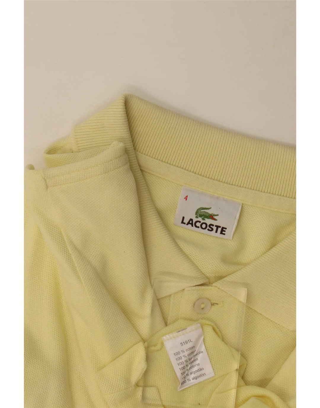 Lacoste Polo Homme Taille 4 Coton Jaune Moyen