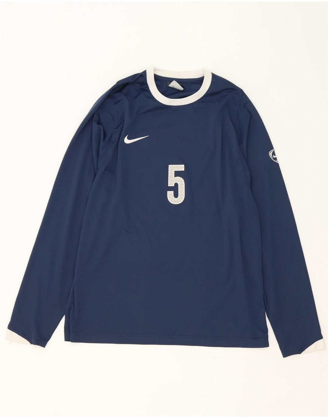Nike Haut graphique à manches longues pour hommes UK 39/41 Bleu marine moyen Polyester