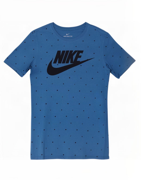 Nike Mens Athletic Cut Graphic T-Shirt Top Small Blue Spotted Cotton