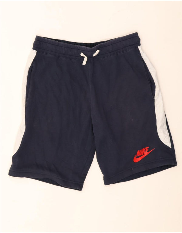 Nike Short de sport en coton color block bleu marine moyen pour homme