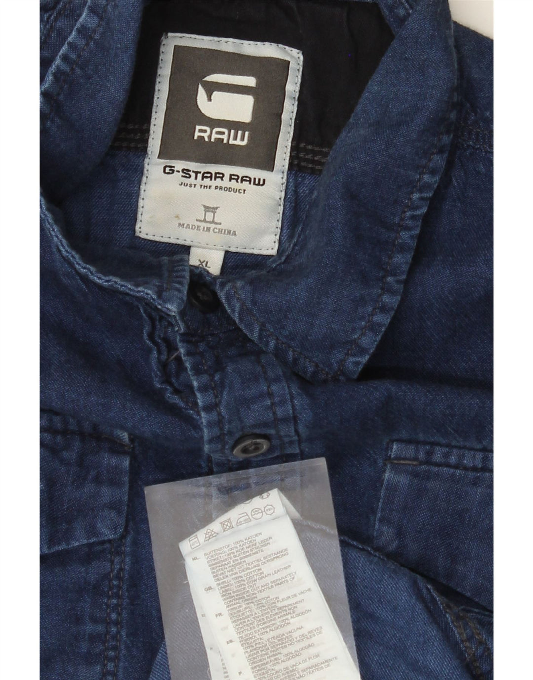 G-STAR Chemise en jean à manches courtes pour homme XL Bleu marine Coton