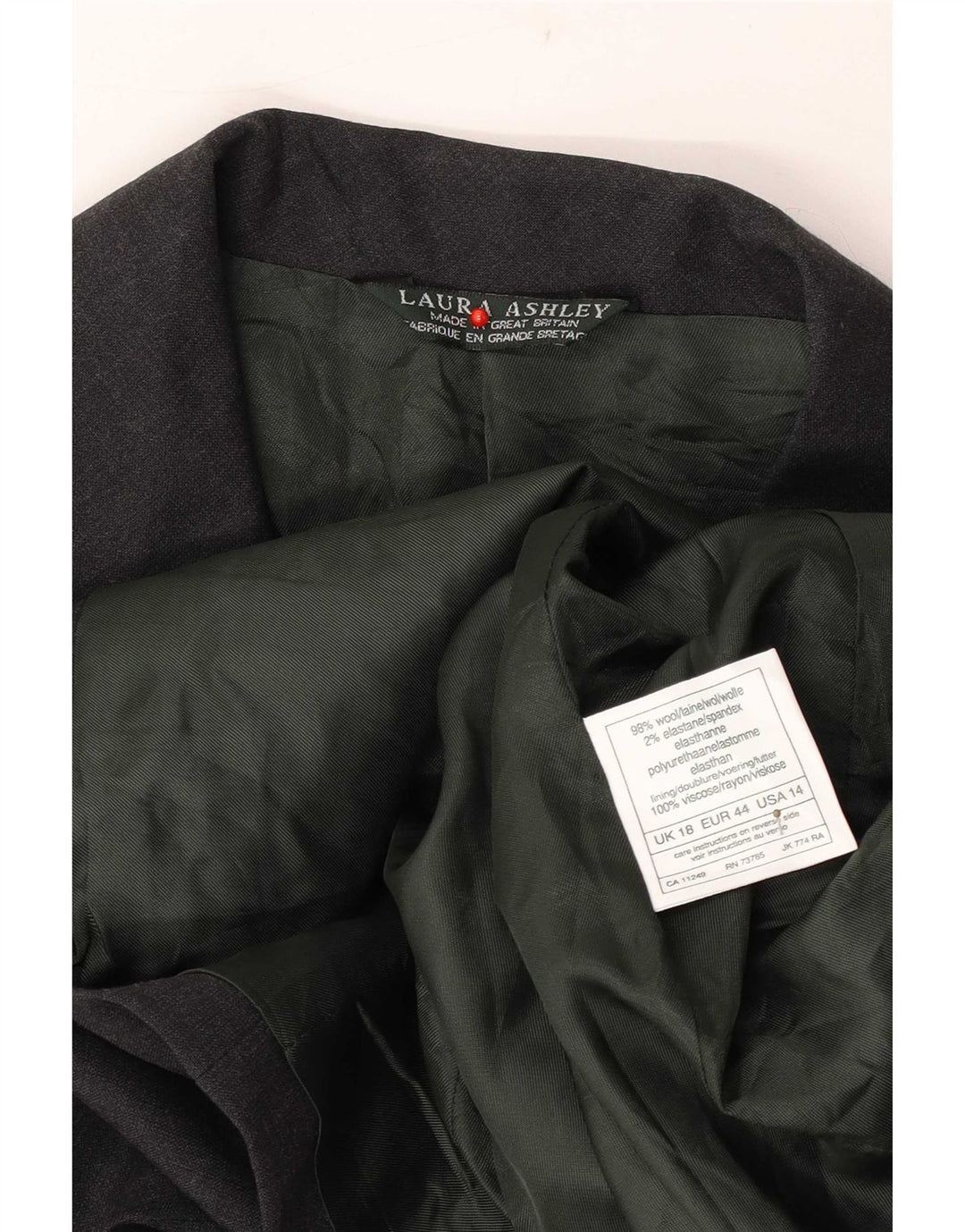 Laura Ashley Veste Blazer 5 Boutons pour Femme UK 18 XL Laine Grise