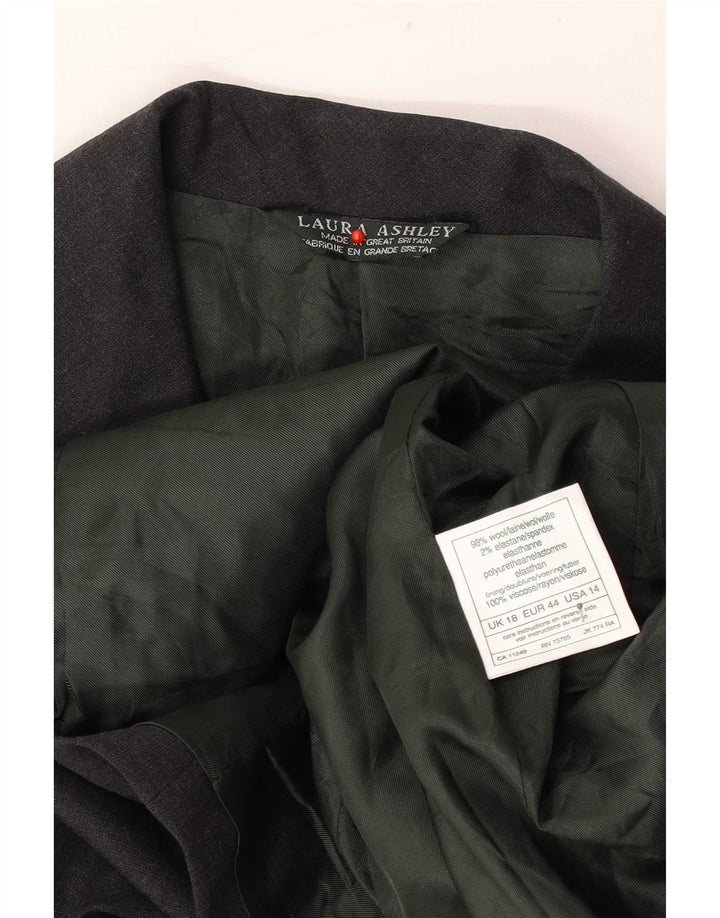 Laura Ashley Veste Blazer 5 Boutons pour Femme UK 18 XL Laine Grise