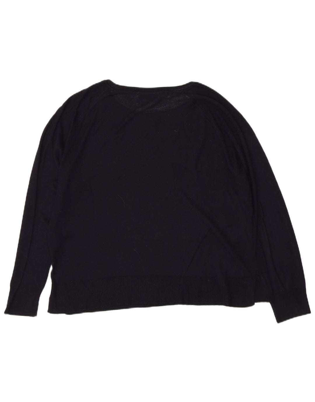 ZARA Femme Pull Col Bateau UK 16 Large Noir Viscose