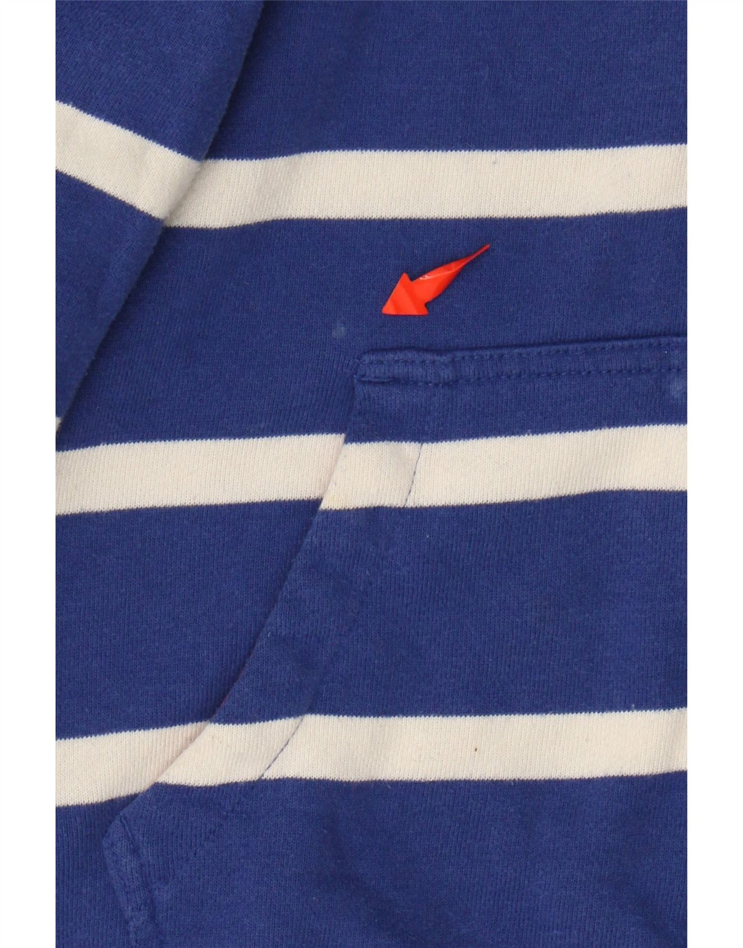 JOULES Pull à capuche zippé pour femme UK 10 Petit coton rayé bleu