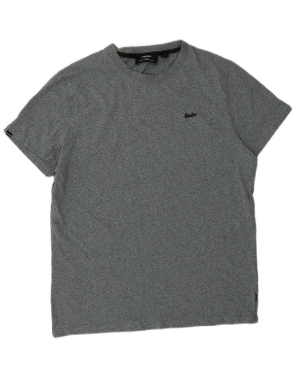 Superdry T-Shirt Top XL Gris Moucheté Coton Homme