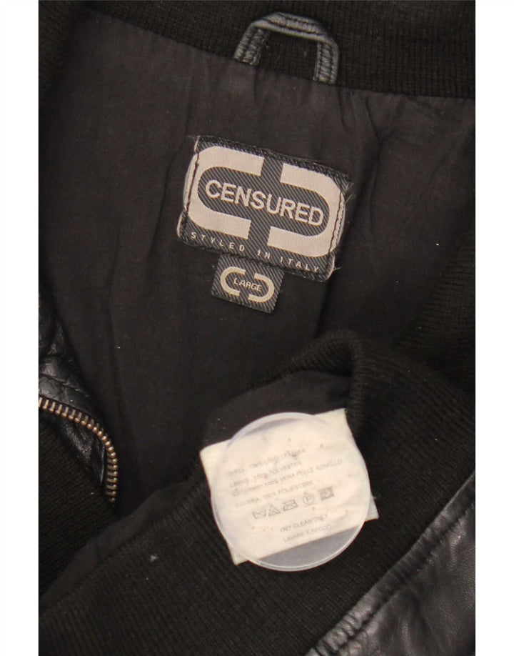 Veste en cuir pour femme censurée UK 14 Grand cuir noir