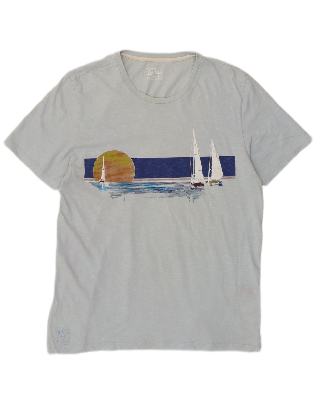 Fat Face T-Shirt Graphique Homme Grand Bleu Coton