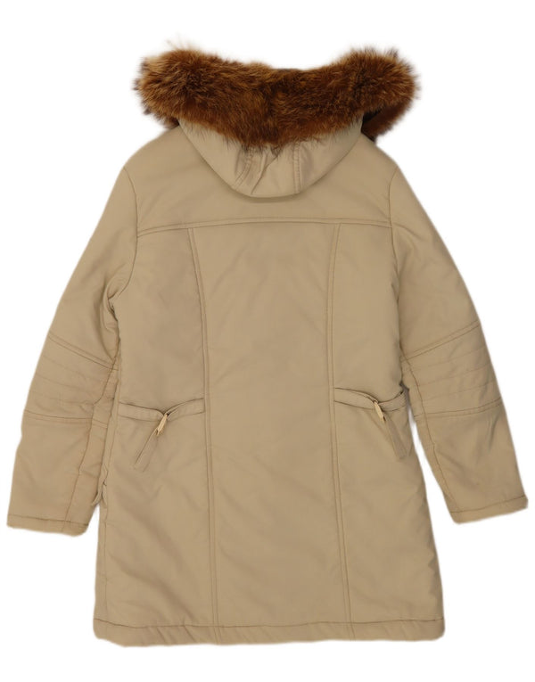 Lee Manteau rembourré à capuche pour femme UK 16 Large Beige