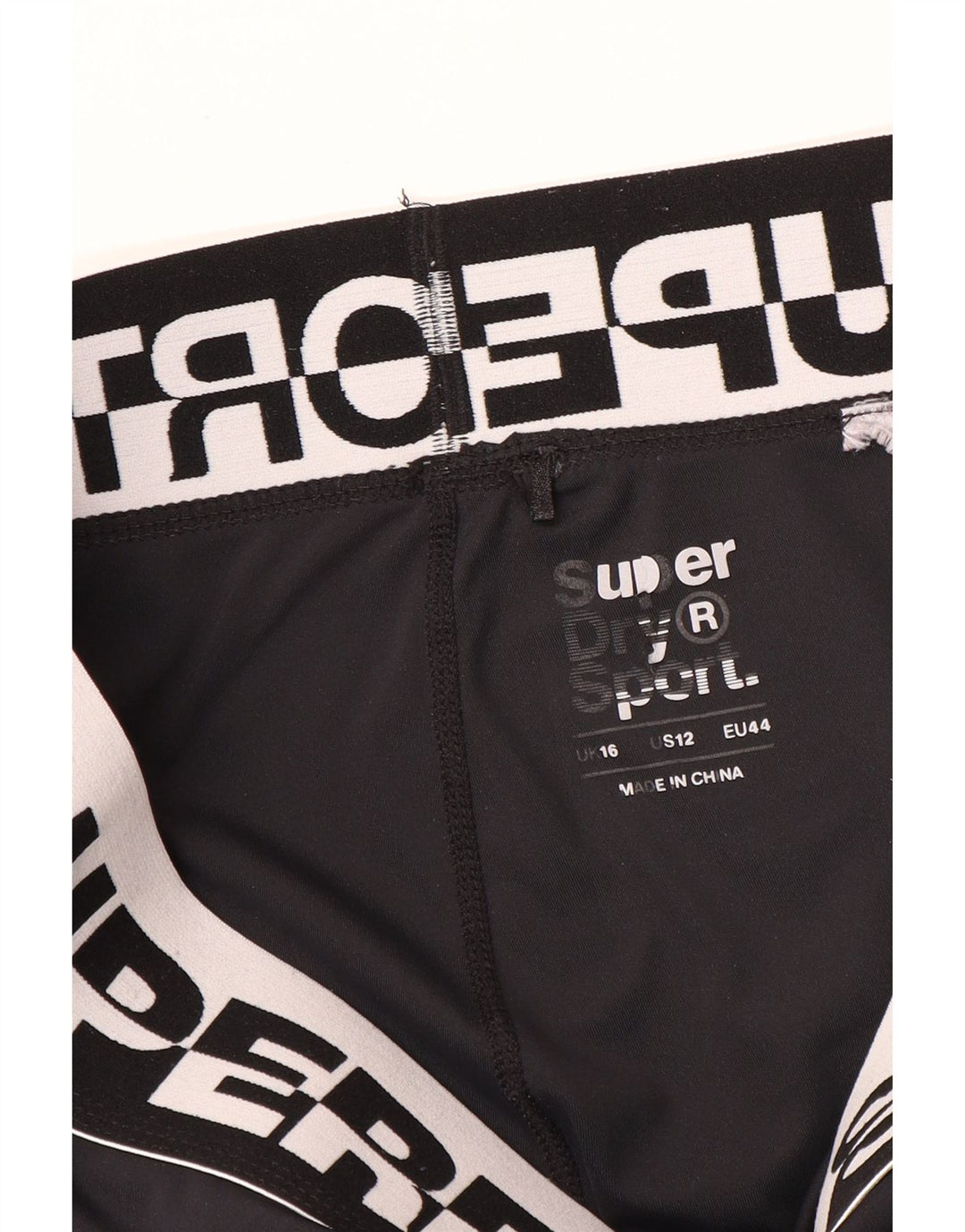 Superdry Legging court graphique pour femme UK 16 Large Noir