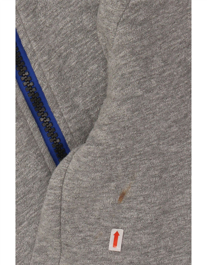 SUPERDRY Pull à capuche zippé pour femme UK 10 Petit Gris Polyester