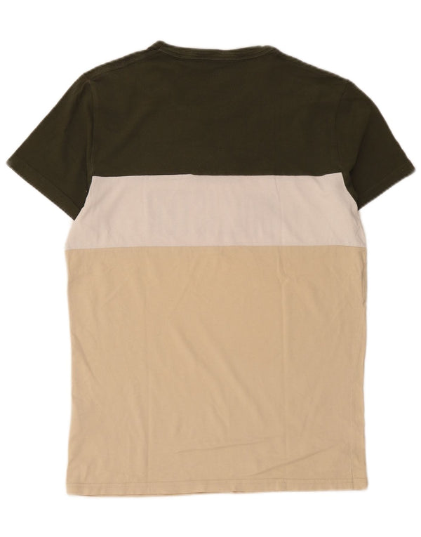 Hollister Homme Graphic T-Shirt Top Small Multicolore Colourblock Cotton