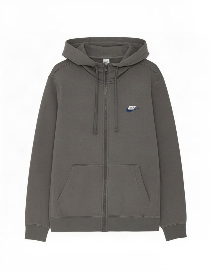 Nike Pull à capuche zippé pour homme Petit coton gris