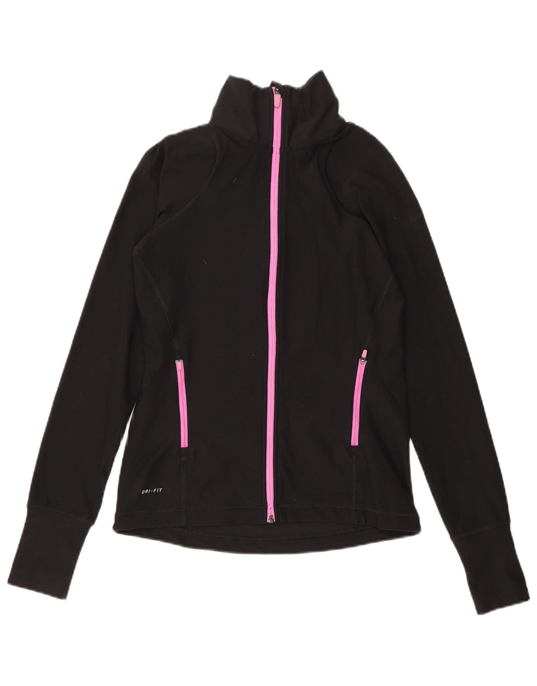 Veste de survêtement Nike Dri Fit pour femme UK 12 Noir moyen Polyester