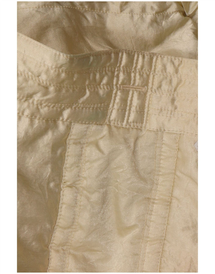 vintage Femmes À Capuchon Surdimensionné Coupe-Vent Manteau UK 14 Moyen Jaune Nylon