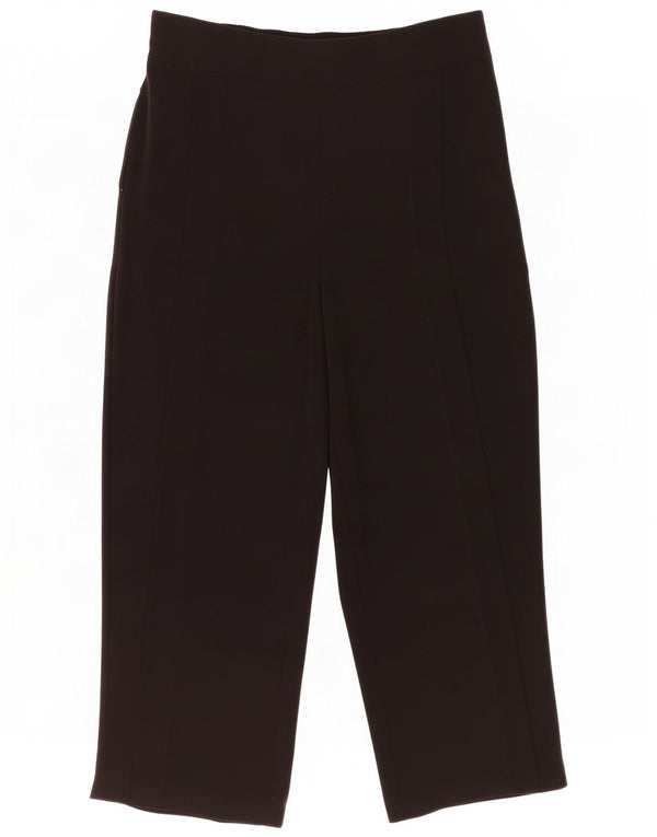 Zara Womens Wide Leg Cropped Trousers XL W32 L24 Black Polyester