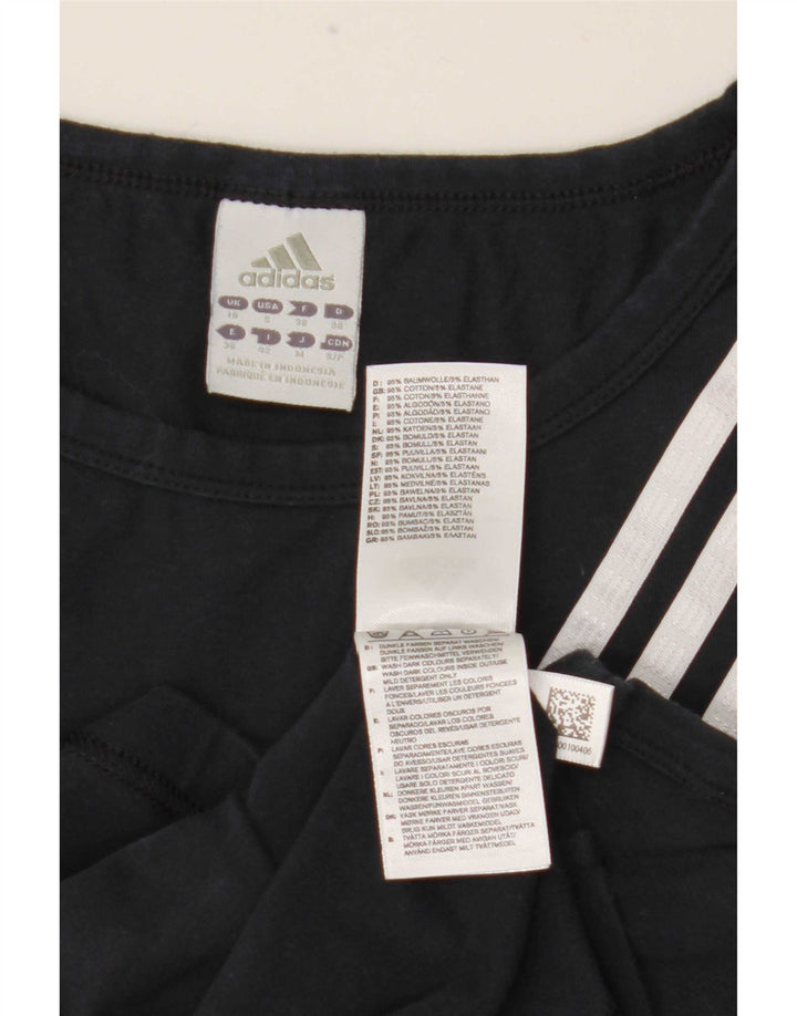 Adidas Débardeur Femme UK 10 Petit Coton Noir