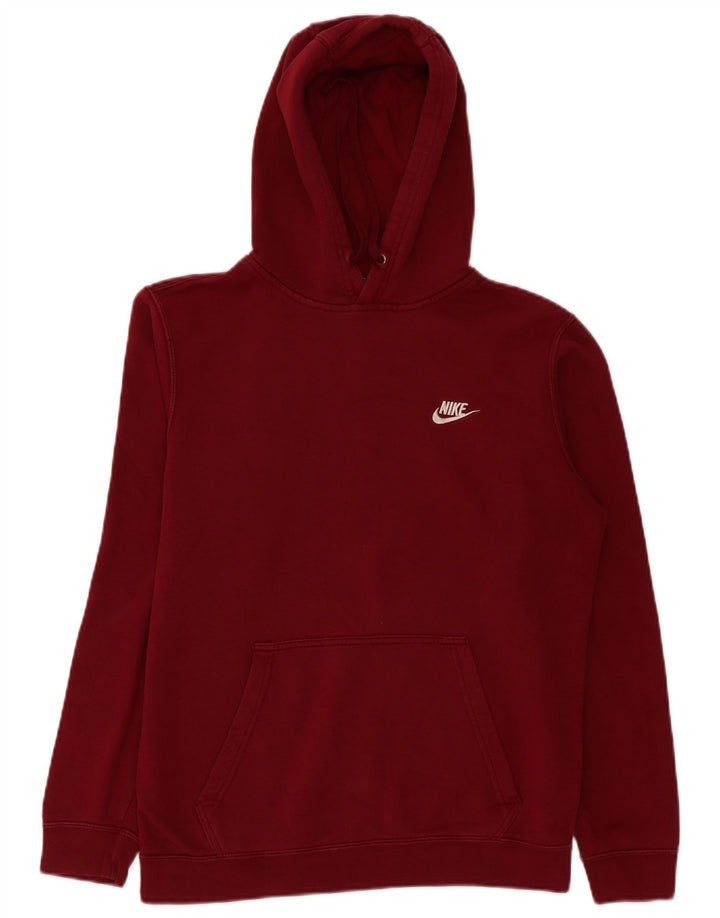 Nike Pull à capuche en coton bordeaux moyen pour homme