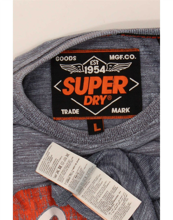 Superdry T-Shirt Graphique Homme Grand Gris Moucheté Polyester