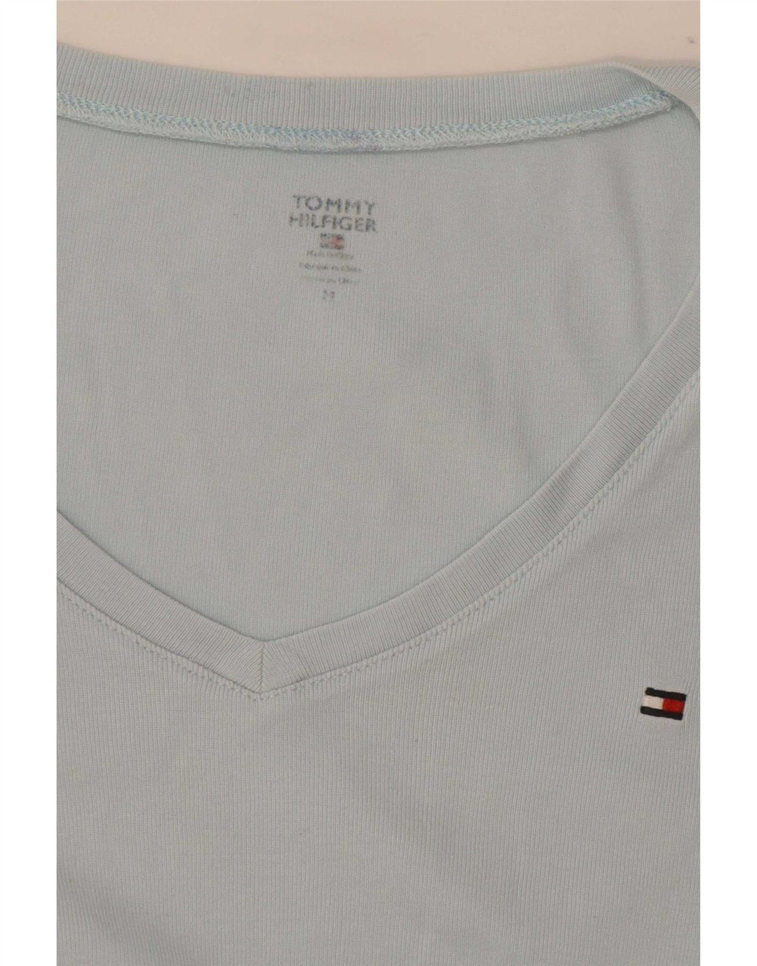 Tommy Hilfiger T-Shirt Femme UK 12 Bleu Moyen