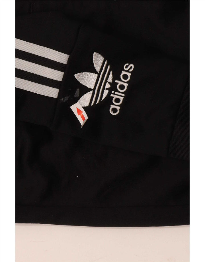 Adidas Pull à capuche zippé graphique pour femme UK 12 Polyester noir moyen