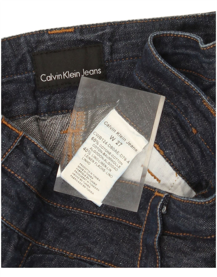 CALVIN KLEIN Jean droit Femme W27 L35 Bleu Marine Coton