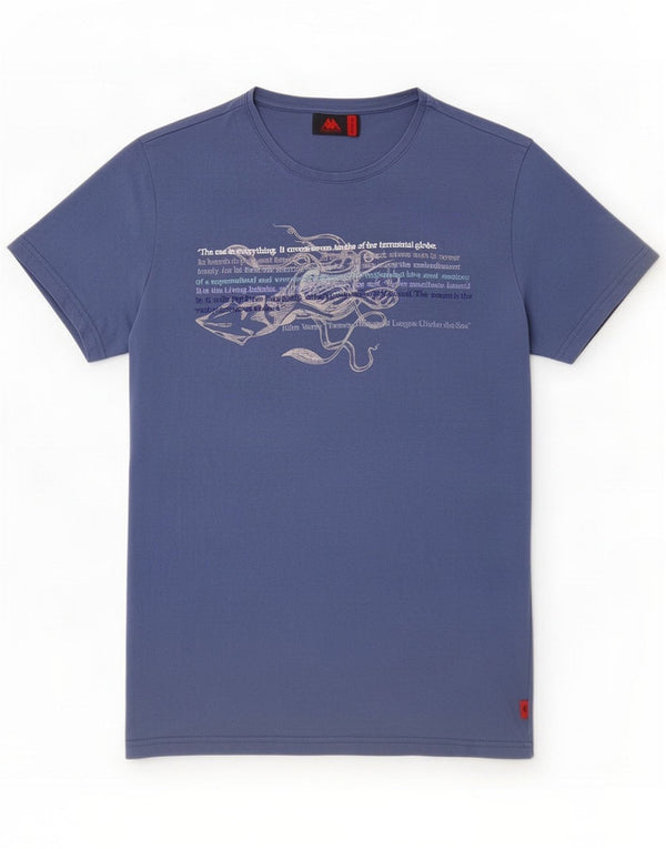 Kappa T-shirt graphique pour homme en coton bleu moyen