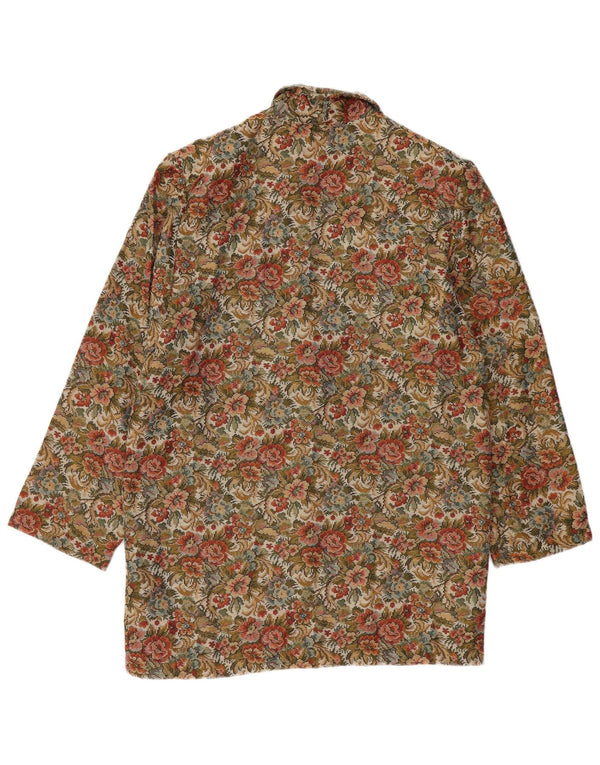vintage Femmes 2 Bouton Blazer Veste UK 14 Grand Floral Multicolore