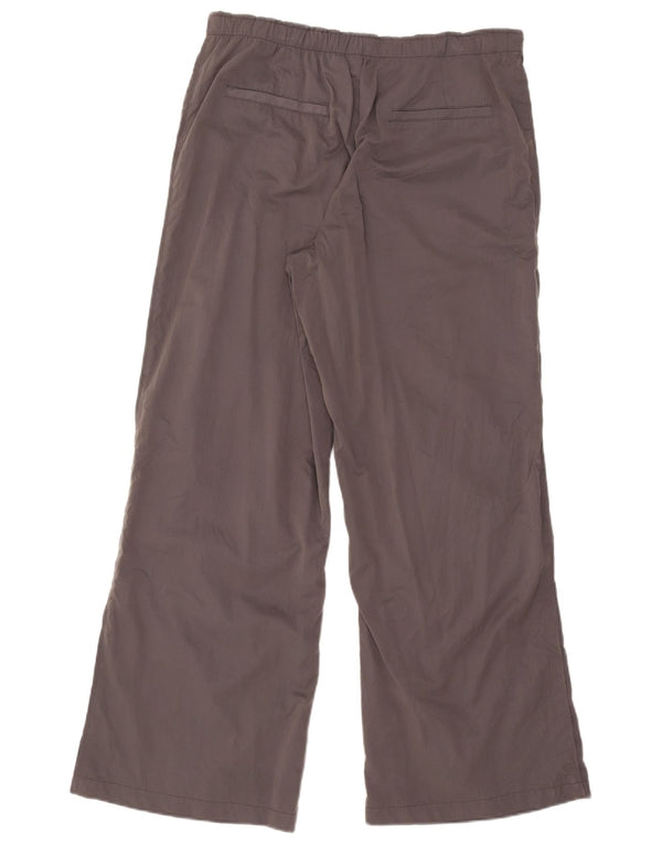 Zara Pantalon large taille haute pour femme Large W30 L30 Gris Polyester