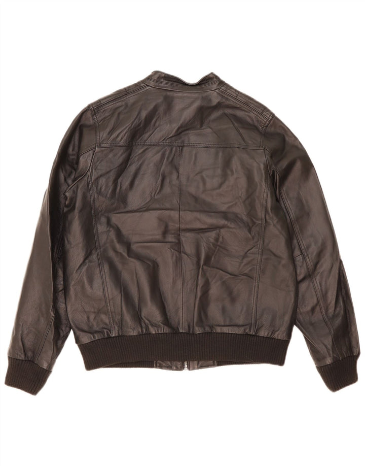 Marks & Spencer Veste en Cuir Garçon 13-14 Ans Cuir Noir