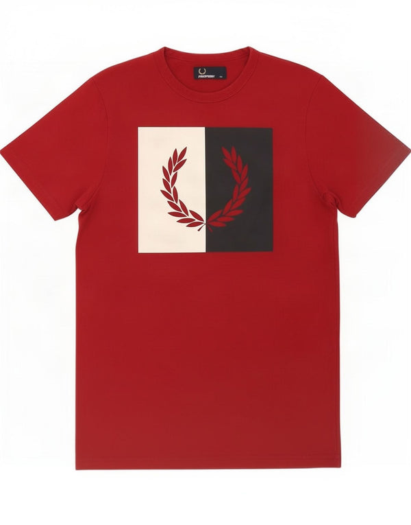 Fred Perry T-Shirt Graphique Homme XS Rouge