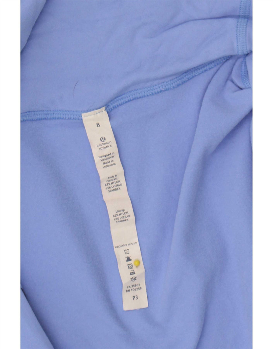 Lululemon Pull à capuche zippé graphique pour femme US 8 Nylon bleu moyen