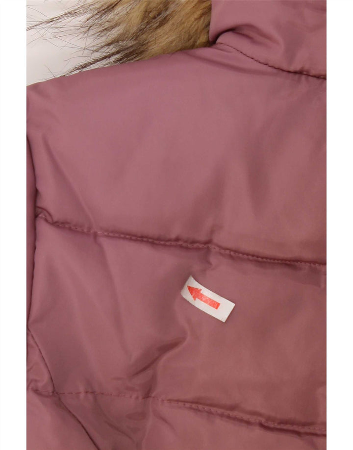 Dkny Manteau rembourré à capuche pour fille 10-11 ans Rose moyen Polyester