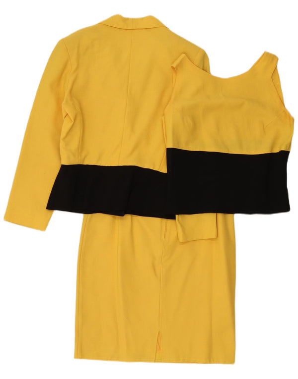 vintage Femme 3 Pièces Jupe Ensemble UK 12 Moyen W30 Jaune Colourblock
