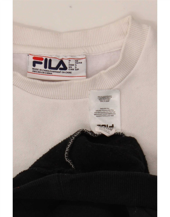 Fila Sweat-shirt graphique pour hommes, petit, en coton color block blanc
