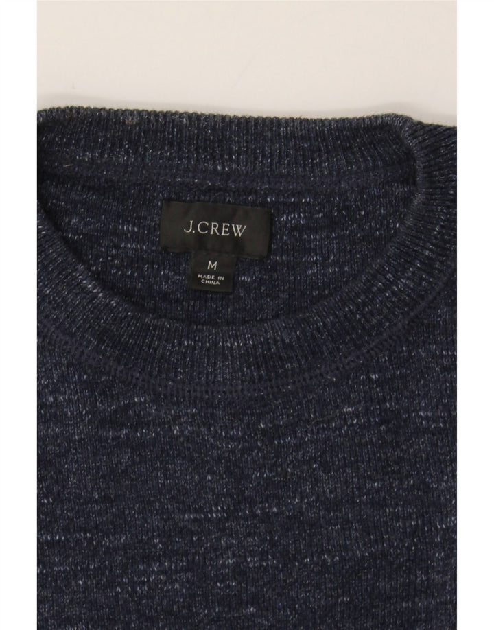 J. CREW Mens Crew Neck Jumper Sweater Medium Navy Blue Flecked Cotton Vintage J. Crew and Second-Hand J. Crew from Messina Hembry 