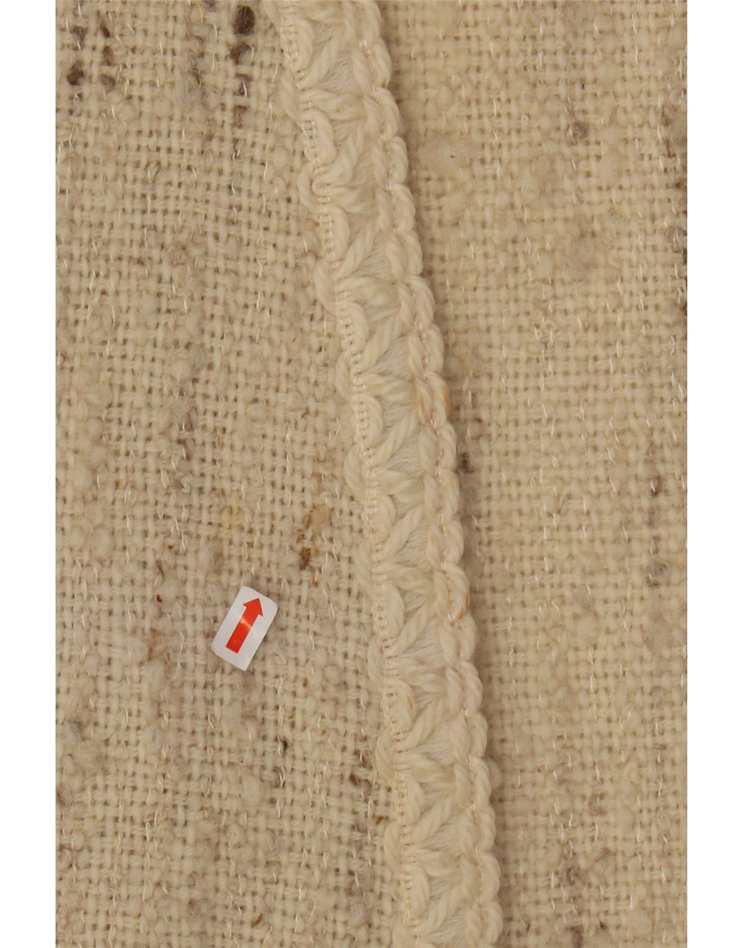 VINTAGE Femme Sans Manches Cardigan Ouvert Pull UK 16 Grand Beige Moucheté