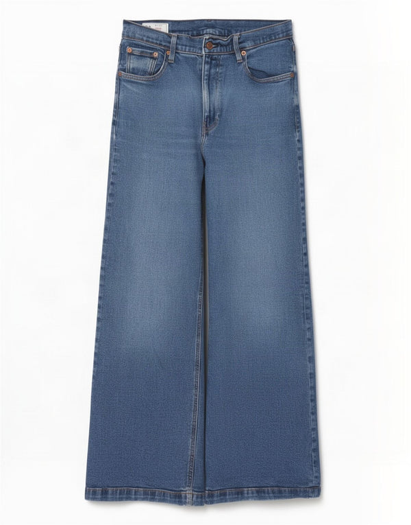 Gap Womens High Waist Wide Leg Jeans US 10 Large W30 L30 Blue Cotton