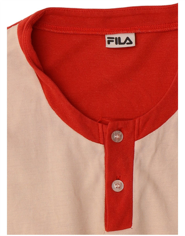 FILA T-Shirt Graphique Homme Rouge Moyen Colourblock
