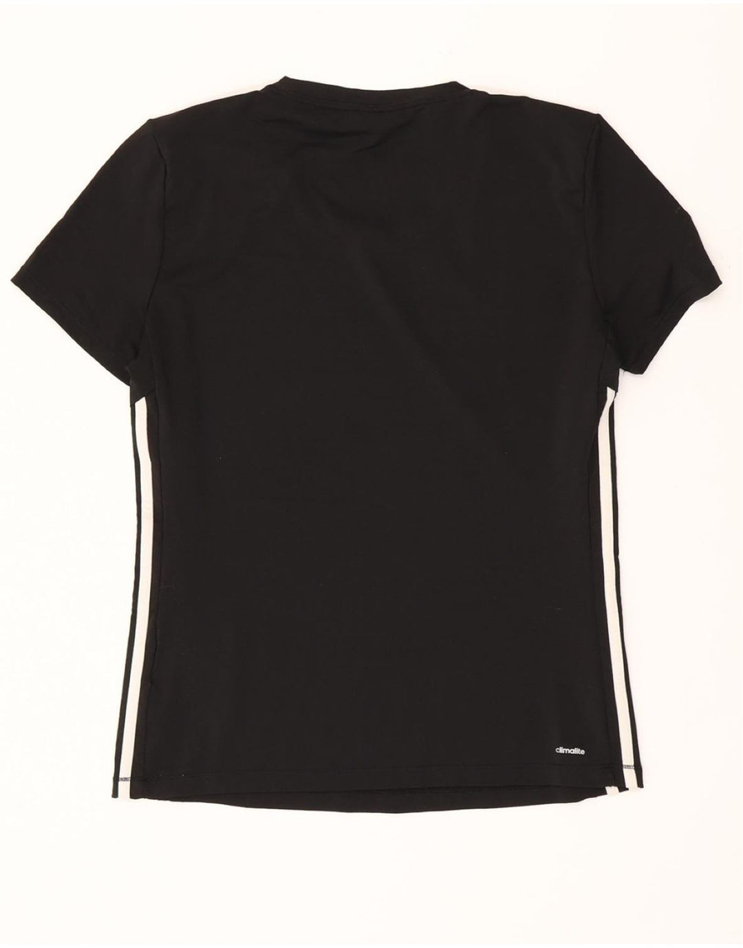 ADIDAS Femmes Climalite T-Shirt Top UK 12/14 Moyen Noir Polyester