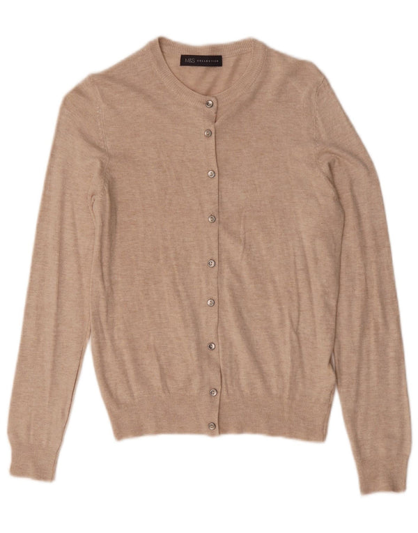 Marks & Spencer Pull cardigan court pour femme UK 12 rose moyen moucheté