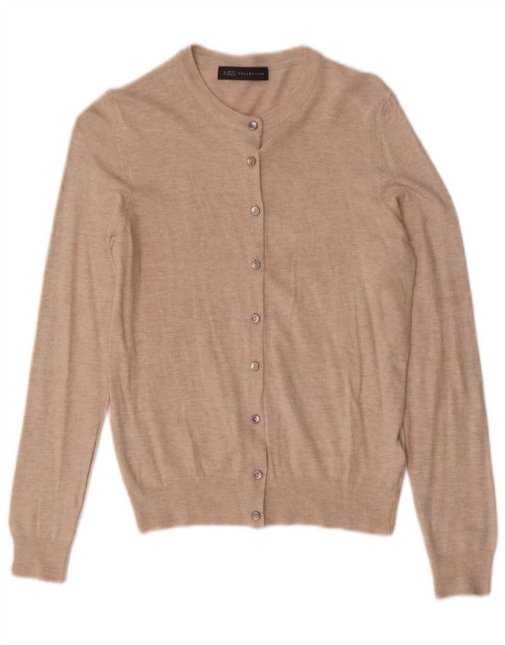 Marks & Spencer Pull cardigan court pour femme UK 12 rose moyen moucheté