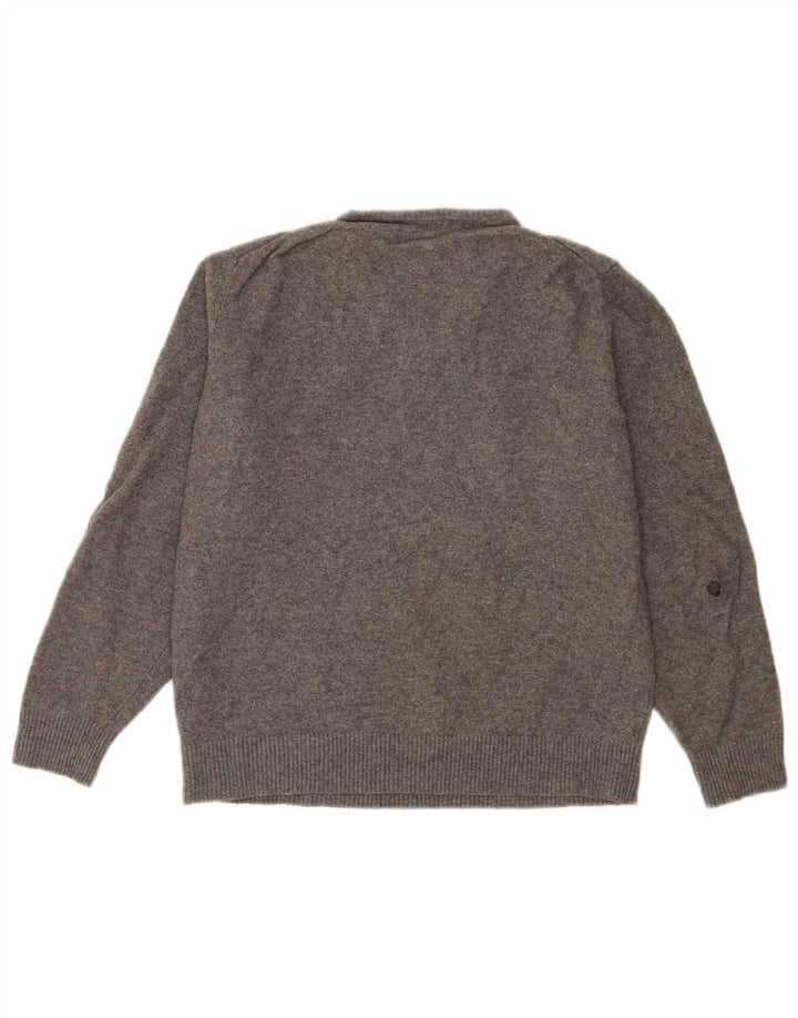 Massimo Dutti Pull col V pour femme en laine grise