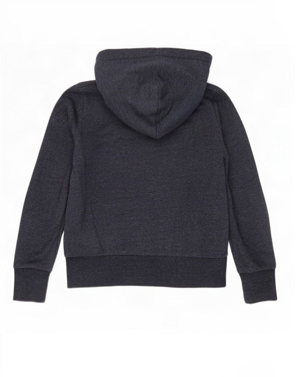 Superdry Pull à capuche zippé pour femme UK 8 Small Bleu marine Coton