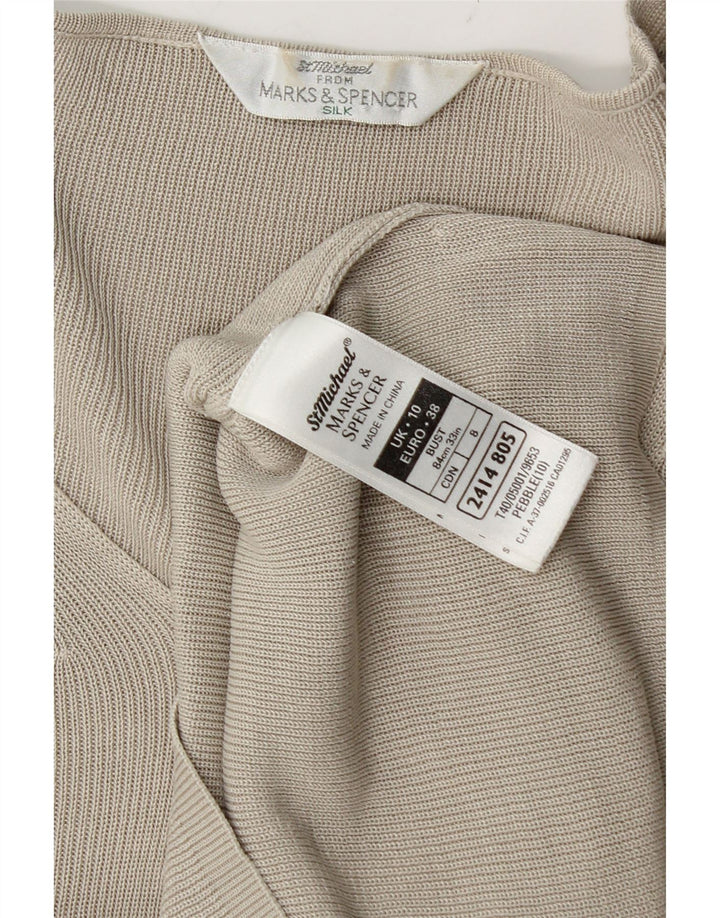 Marks & Spencer T-shirt surdimensionné pour femme UK 10 Small Gris Soie